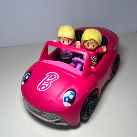 Fisher Price Little People Hot Pink Barbie Convertible With Two Barbie Figures - Picture 1 of 4
